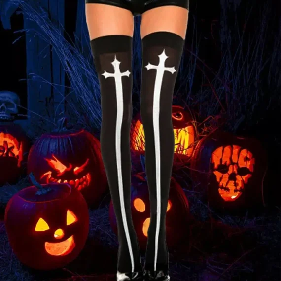 Gothic Stockings Halloween 3D Skeleton Gloves Cosplay Socks Party Carnival Costumes Nurse Socks Blood Socks 3 | PricZone