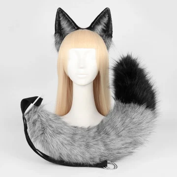 Plush Fox Tail Ears Headband Cosplay Set 2