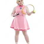 Womens Peach Princess Cosplay Dress with Crown 5 | PricZone