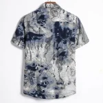 Mens Cotton Linen Ethnic Hawaiian Shirt 2 | PricZone