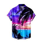 Mens 3D Seaside Coconut Print Beach Shirts 5 | PricZone