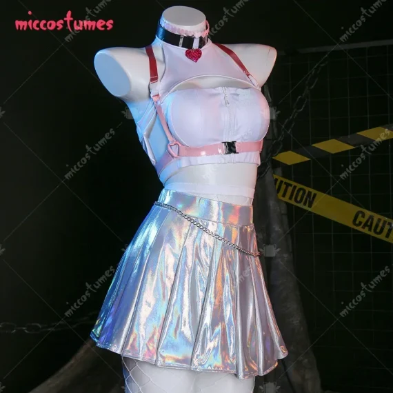 Womens Pink Cosplay Costume Set Top and Skirt 5 | PricZone