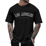 Mens Round Neck Letter Print Casual Short Sleeve T Shirt Plain T Shirt 2 | PricZone