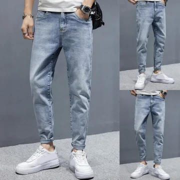 Mens Casual Sports Jeans Baggy Harem Pants 2