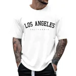 Mens Round Neck Letter Print Casual Short Sleeve T Shirt Plain T Shirt 6 | PricZone