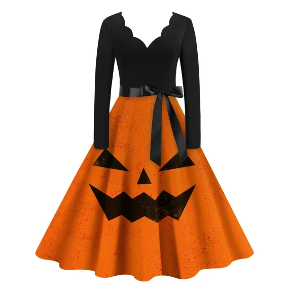 Fancy Pumpkin Womens Halloween Dress Costume 5 | PricZone