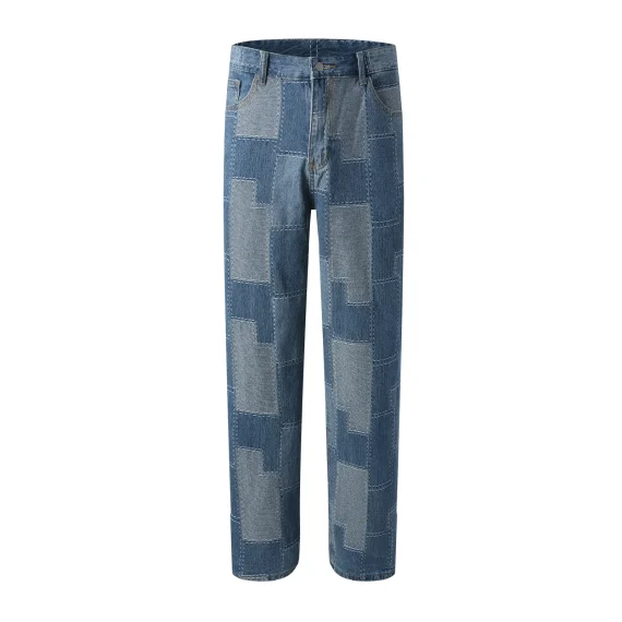 Mens Stylish Patch Baggy Hip Hop Denim Pants 3 | PricZone