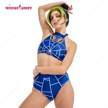 Girls Spiderweb Print Cosplay Swimsuit Set 1