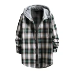 Mens Plaid Hooded Long Sleeve Flannel Shirt 4 | PricZone