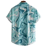 Mens Casual Loose Lapel Digital Print Shirt 3 | PricZone