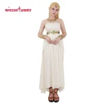 Womens White Strapless Empire Waist Dress 2 | PricZone