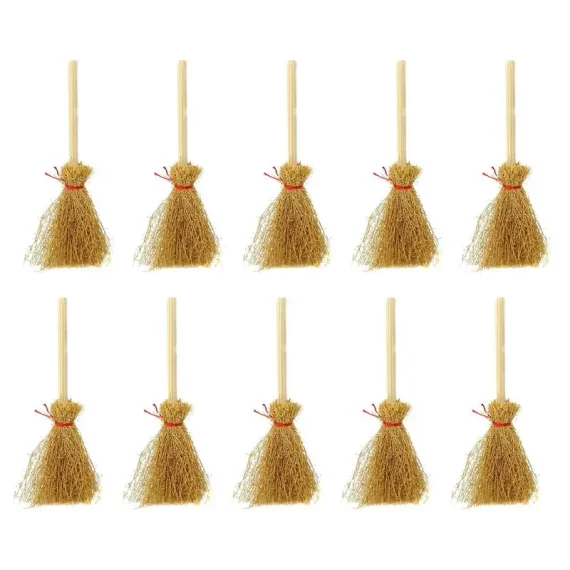 Mini Broom Halloween Decorations 10Pcs Set 6 | PricZone