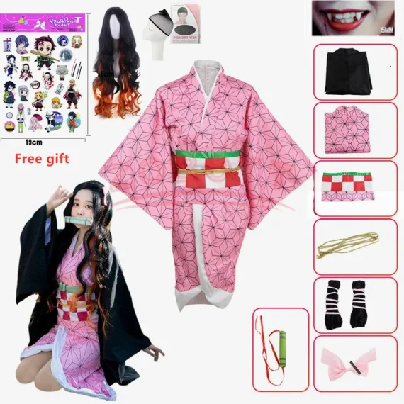 Demon Slayer Nezuko Cosplay Costume Kimono 1 | PricZone