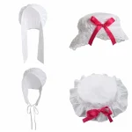 Victorian Maid Cosplay Bonnet White Black Hat 3 | PricZone