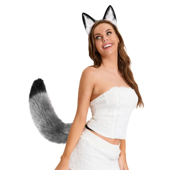 Plush Fox Tail Ears Headband Cosplay Set 6 | PricZone