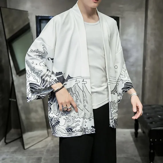 Mens Oversized Kimono Shirt Fashion Cardigan 1 | PricZone