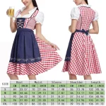 Womens Oktoberfest Plaid Dirndl Dresses Cosplay 6 | PricZone