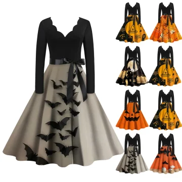 Fancy Pumpkin Womens Halloween Dress Costume 1