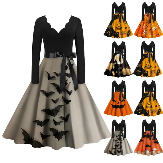 Fancy Pumpkin Womens Halloween Dress Costume 1 | PricZone