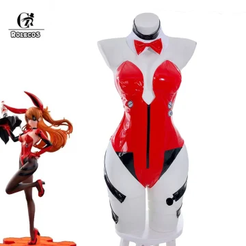 Asuka Bunny Suit Cosplay Costume Red Jumpsuit 1