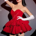 Red Strapless Tube Dress Costume Set 2 | PricZone