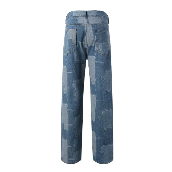 Mens Stylish Patch Baggy Hip Hop Denim Pants 4 | PricZone