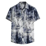 Mens Cotton Linen Ethnic Hawaiian Shirt 1 | PricZone