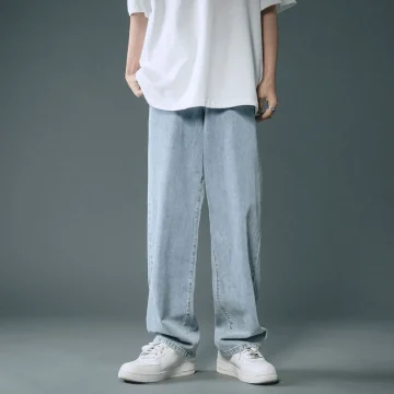 Mens Light Blue Baggy Jeans Korean Fashion 2