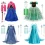 Elsa Anna Princess Dress Floral Cosplay Costume