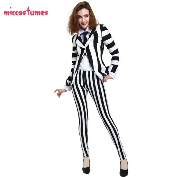 Womens Vertical Striped Jacket Suit Costume 1 | PricZone