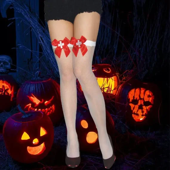 Gothic Stockings Halloween 3D Skeleton Gloves Cosplay Socks Party Carnival Costumes Nurse Socks Blood Socks 5 | PricZone