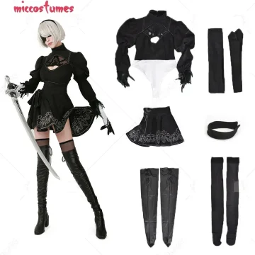 2B Cosplay Costume Set with Wig & Accessories 1