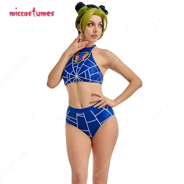 Girls Spiderweb Print Cosplay Swimsuit Set 2