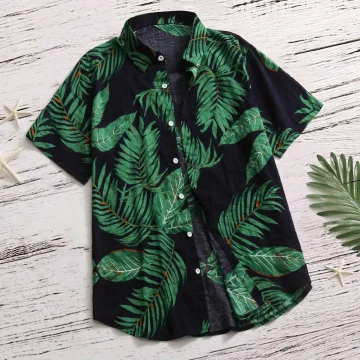 Oversized Mens Hawaiian Shirt Fashion Casual Button Hawaii Print Beach Short Sleeve Quick Dry Top Blouse S-5XL рубашка мужская 2