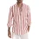 Mens Linen Long Sleeve Stripe Print Shirt