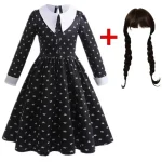 Wednesday Addams Gothic Black Dress Kids Costume 6 | PricZone