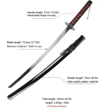 Ichigo Wooden Katana Zangetsu Cosplay Sword 2