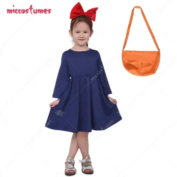 Kids Halloween Cosplay Witch Dress Yellow Bag 1