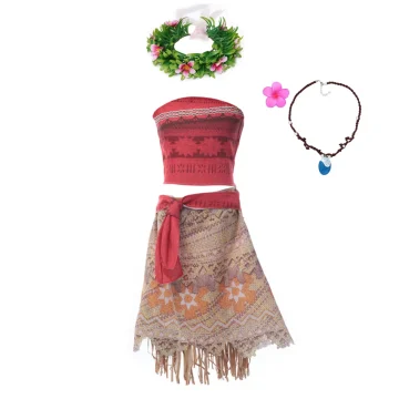 Moana Vaiana Princess Cosplay Dress Set 2