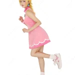 Womens Peach Princess Cosplay Dress with Crown 4 | PricZone