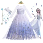 Disney Frozen 2 Cosplay Costumes for Girls Anna Elsa Princess Snow Queen Long Dresses Halloween Party Carnival Clothes Vestido 1 | PricZone