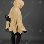 Womens Anime Ghost Cosplay Yellow Hooded Cloak Set 4 | PricZone