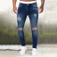 Mens Classic Solid Color Baggy Jeans