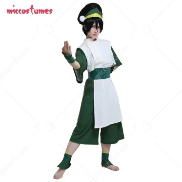 Green Kungfu Womens Cosplay Suit with Hairband 2