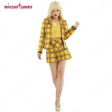 Fancy Yellow Plaid Schoolgirl Costume 1