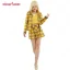 Fancy Yellow Plaid Schoolgirl Costume