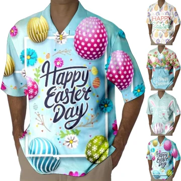 Mens Easter Casual Short Sleeve T Shirt Festive 2