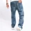 Mens Stylish Patch Baggy Hip Hop Denim Pants