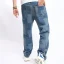 Mens Stylish Patch Baggy Hip Hop Denim Pants