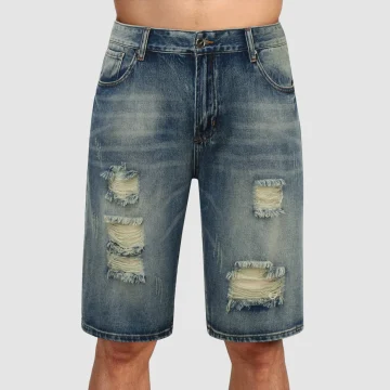 Mens Vintage Denim Baggy Shorts Y2k Style 1